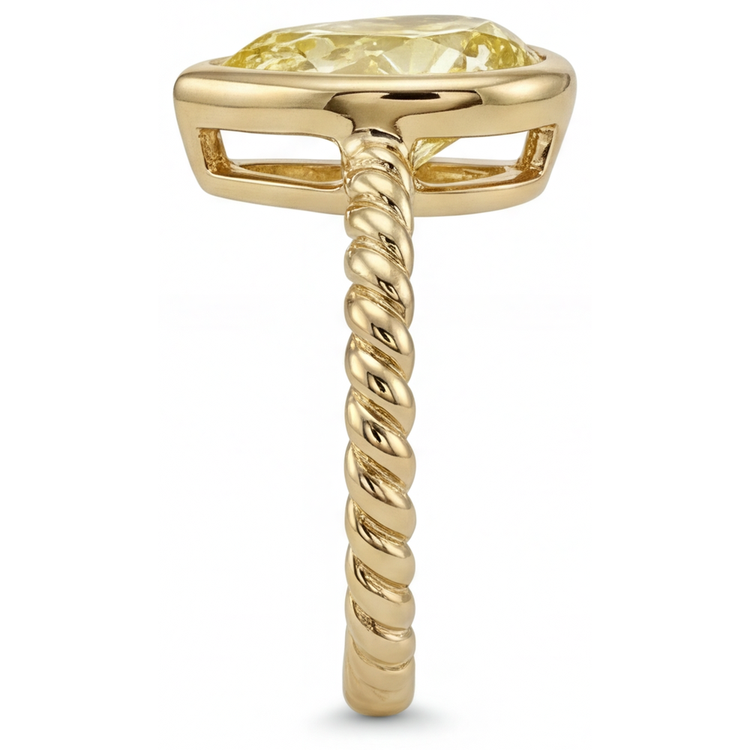 Diamant Jaune Canari Bague Statement 2,25-carats Or Jaune 14 Carats – vue arrière