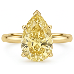 Fait à la main Diamant Jaune Canari Bague Statement 2 carats