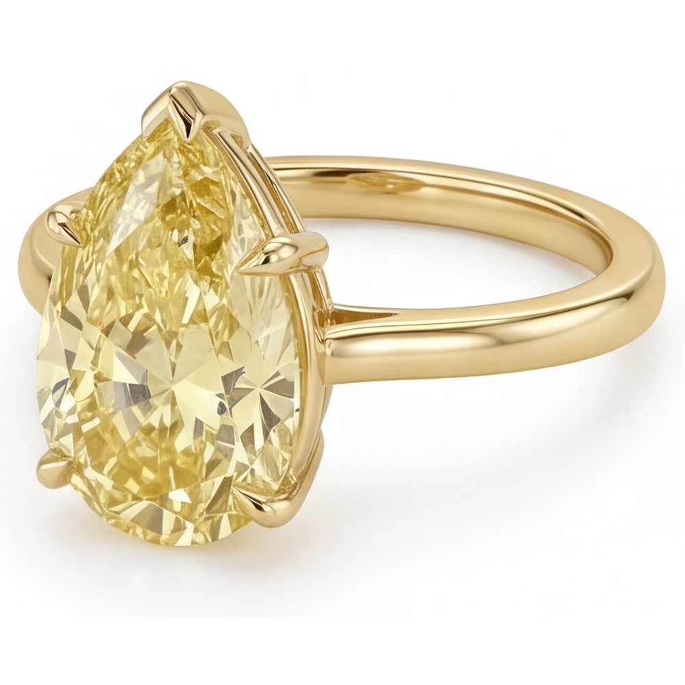 Diamant Jaune Canari Bague Statement – vue de côté