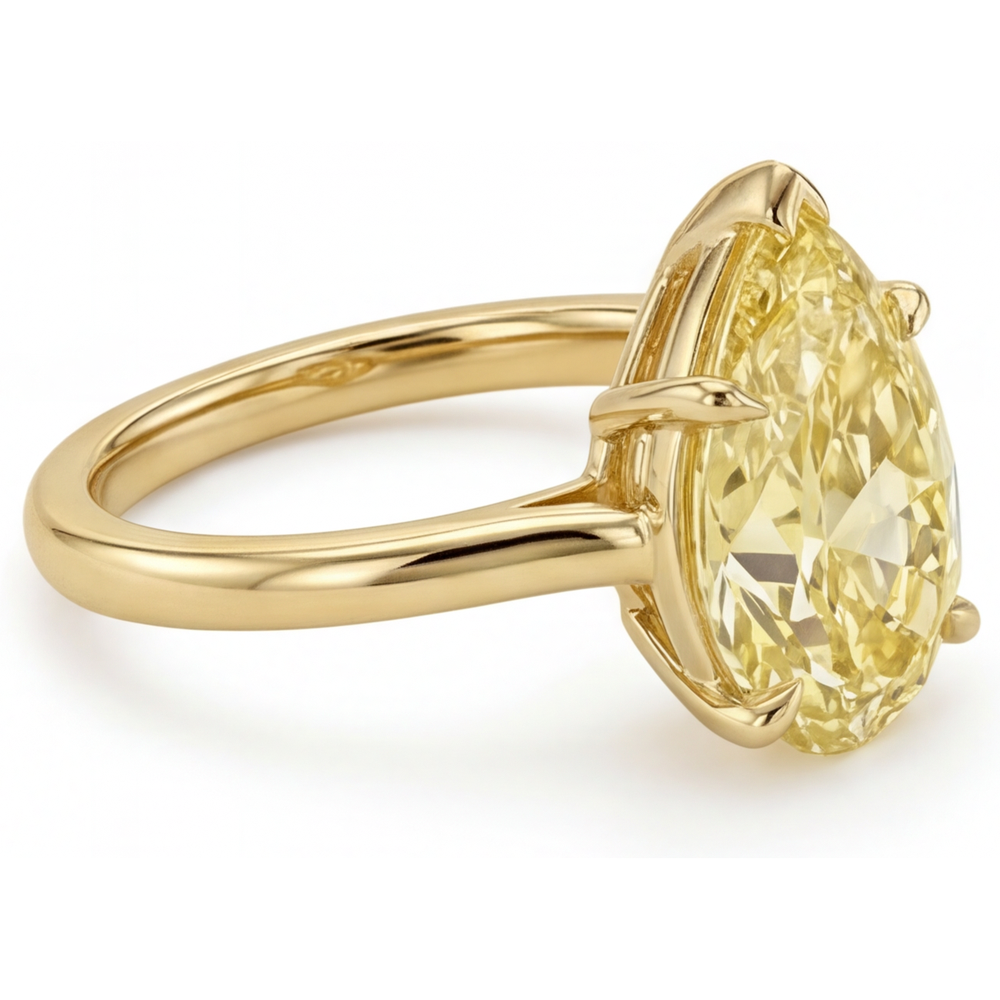 Diamant Jaune Canari Bague Statement – vue d'angle