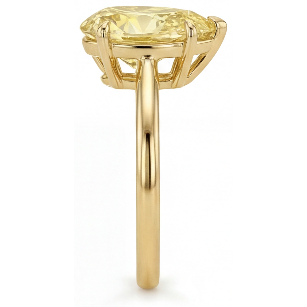 Fait à la main Diamant Jaune Canari Bague Statement 2 carats – vue de dessus