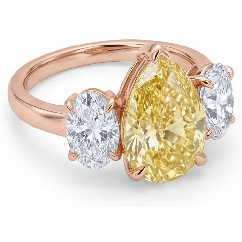 Brillant Bague Trilogie 2 carats – vue de côté