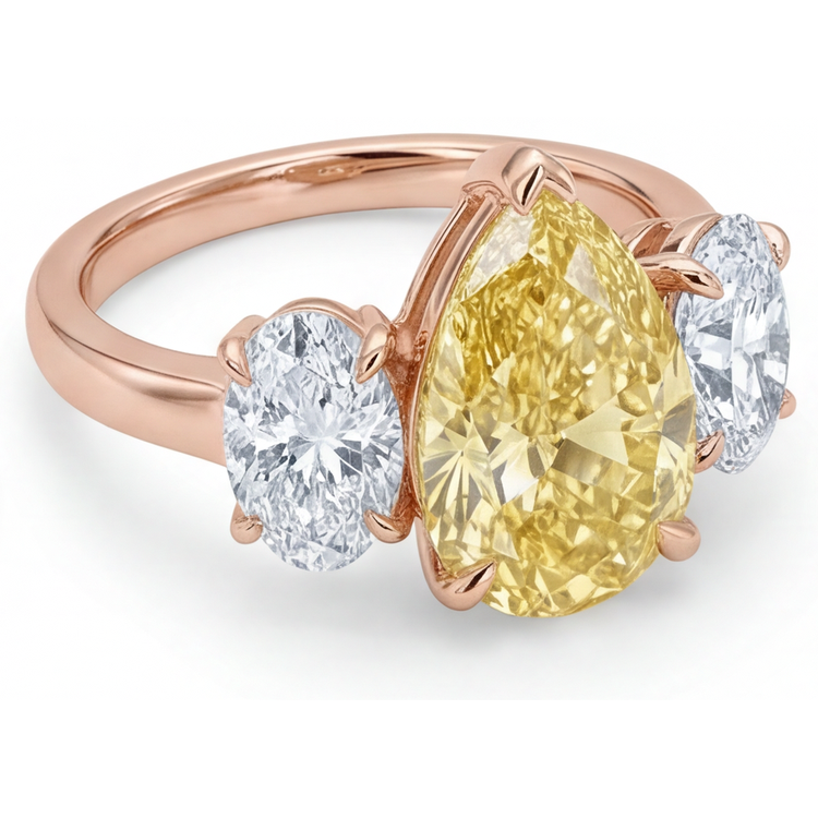 Brillant Bague Trilogie 2 carats – vue de côté