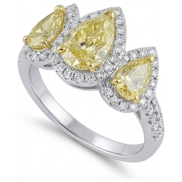 Diamant Jaune Fancy Bague – vue d'angle