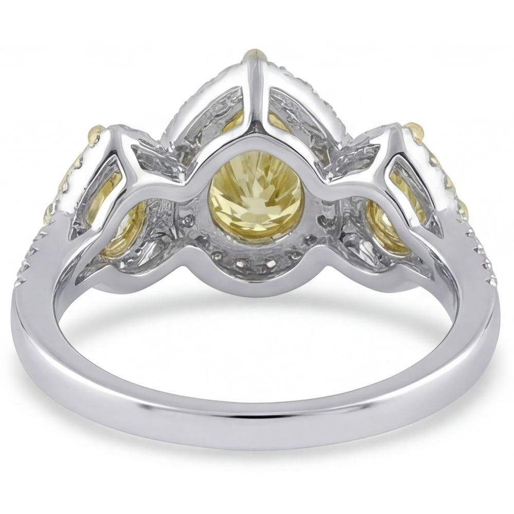 Diamant Jaune Fancy Bague 1,5-carats Or Bicolore 14 Carats – vue arrière