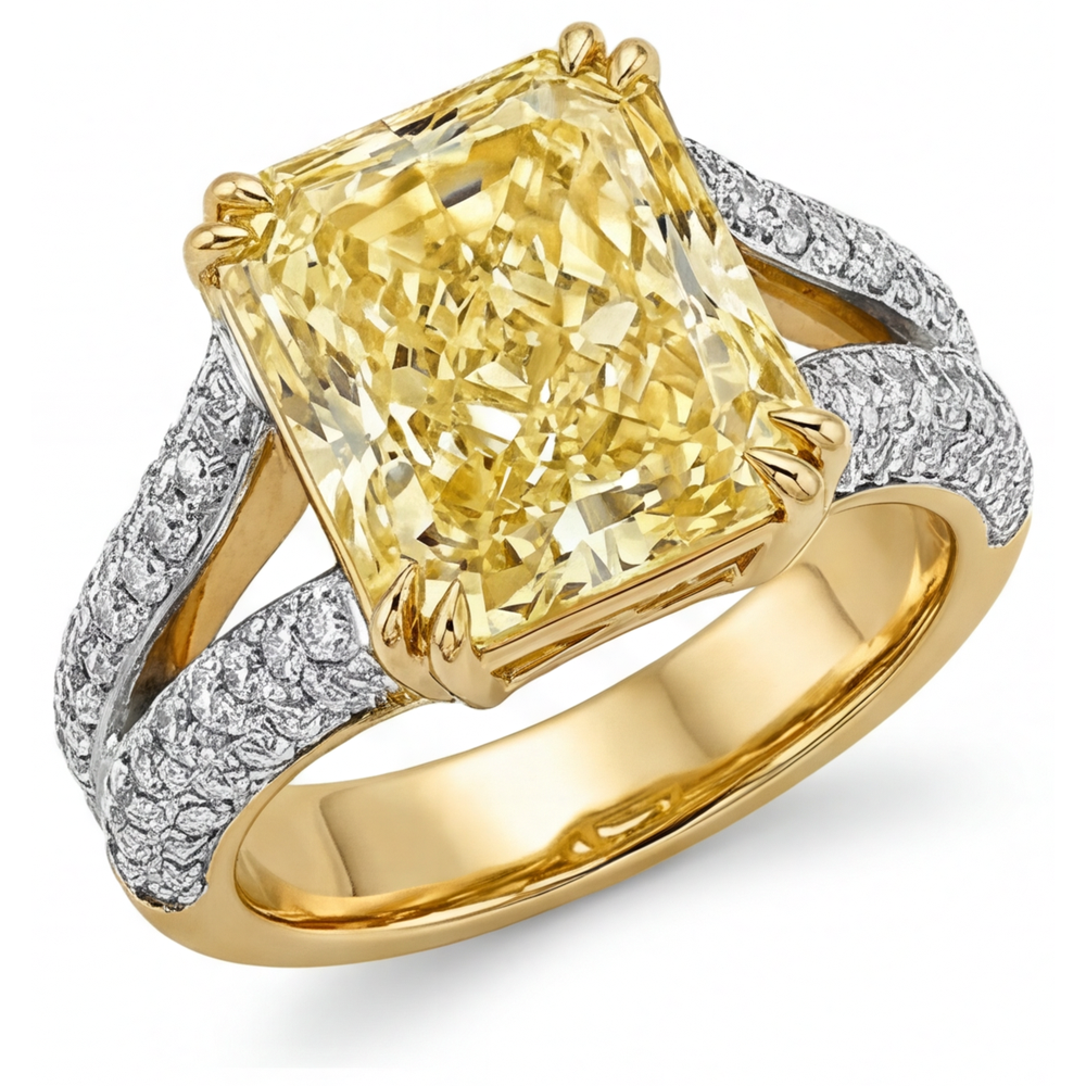 Brillant Diamant Jaune Fancy Bague 2 carats – vue principale