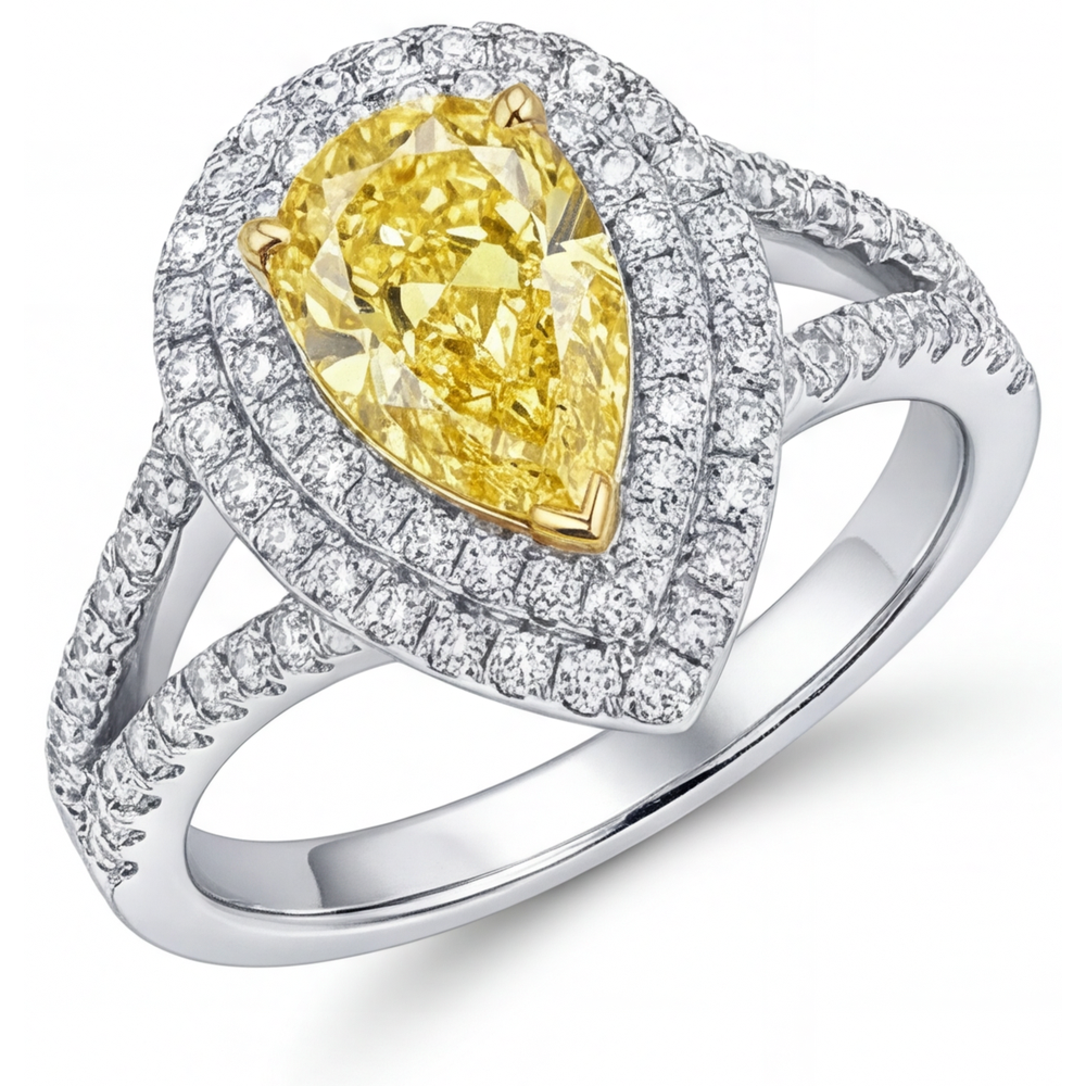 Sophistiqué Bague Halo 1,50 carats – vue principale