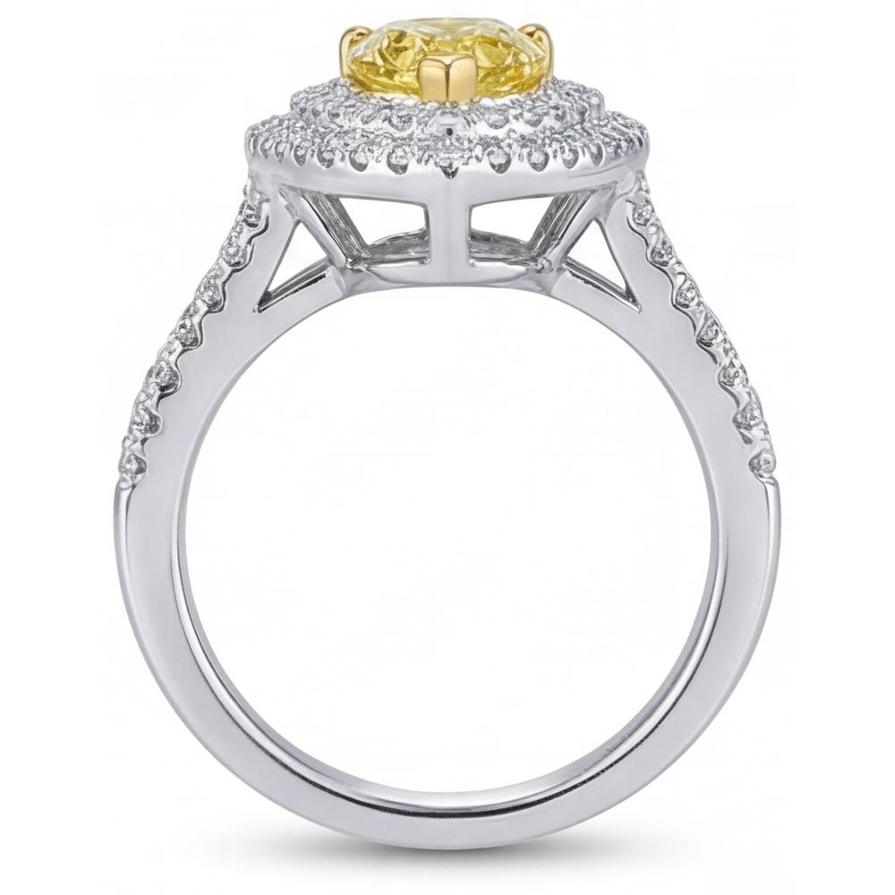 Sophistiqué Bague Halo 1,50 carats – vue de dessus