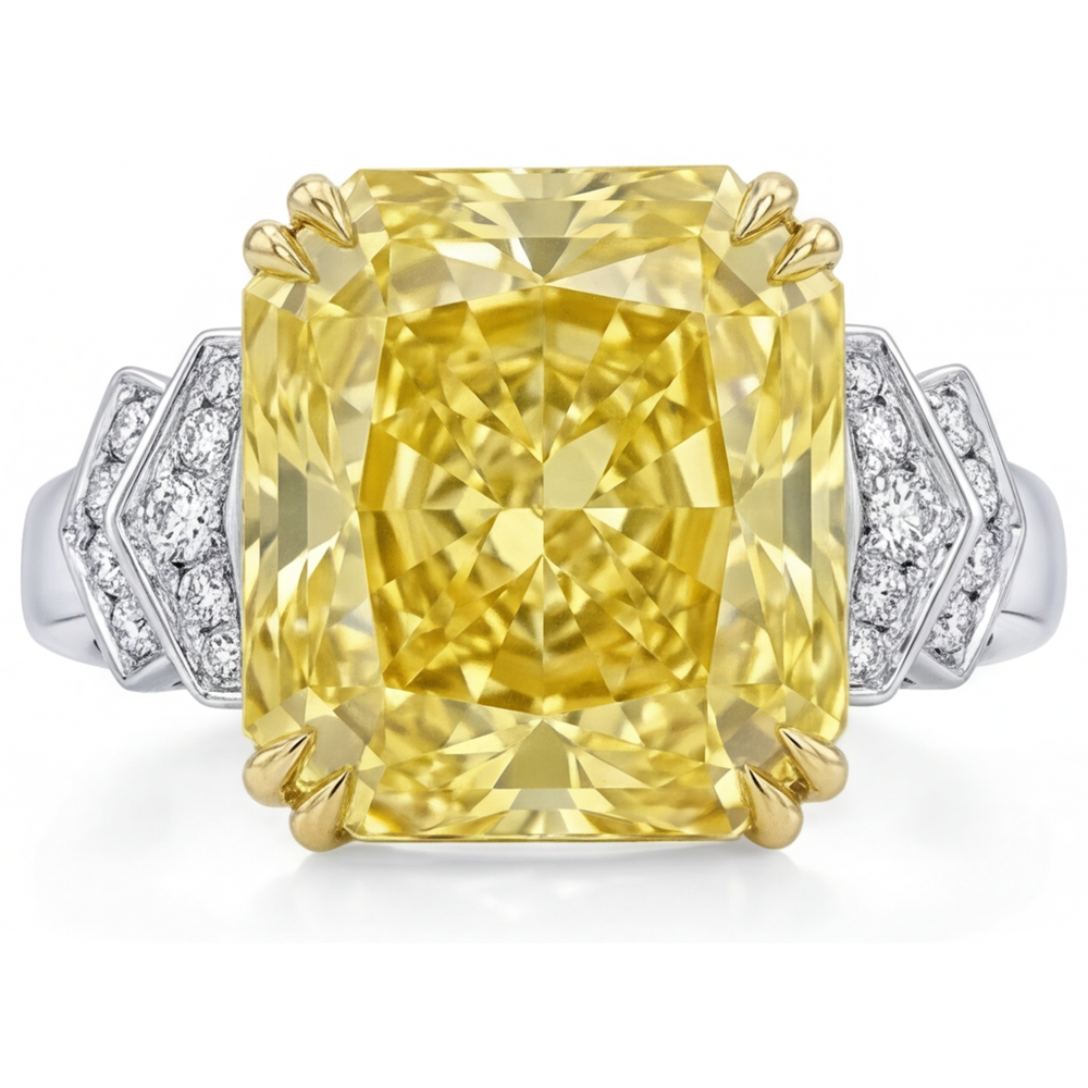De luxe Diamant Jaune Fancy Bague Joaillerie 0,75 carats – vue principale
