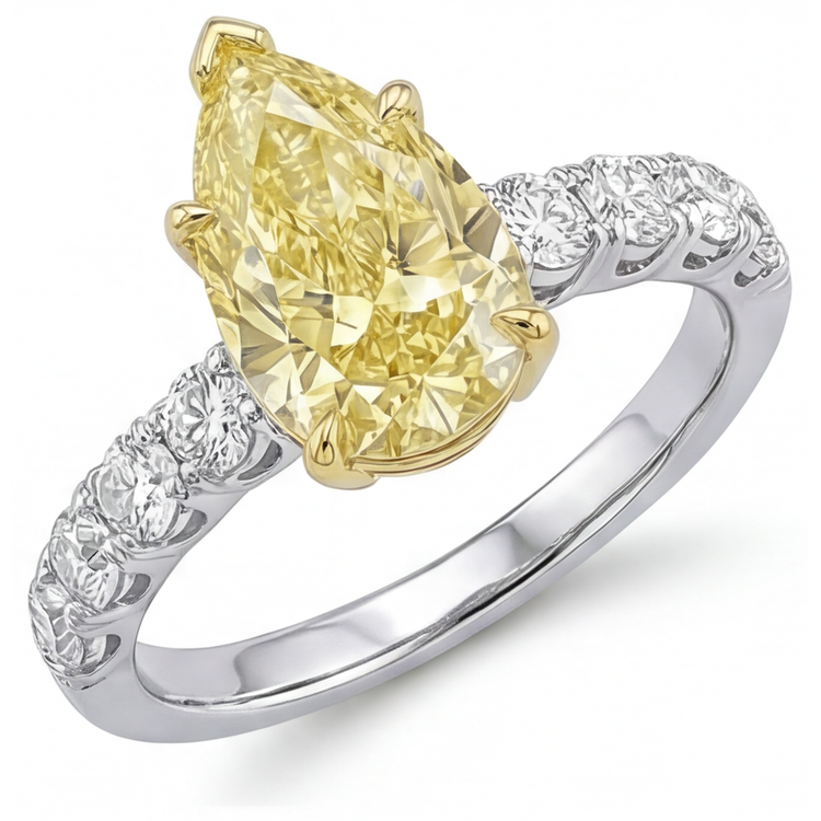 Diamant Jaune Fancy Bague Joaillerie – vue de face