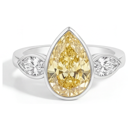 Diamant Jaune Fancy Bague Joaillerie – Pureté VVS 2,75 carats Or