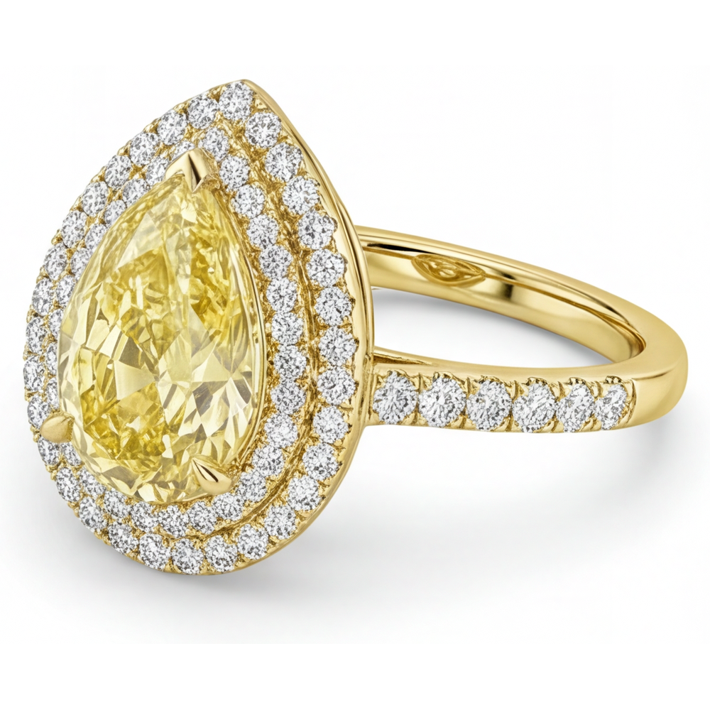 Haut de gamme Bague Joaillerie 2 carats – vue de côté