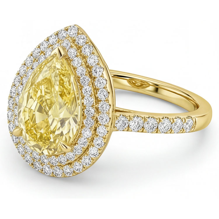 Haut de gamme Bague Joaillerie 2 carats – vue de côté
