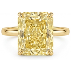 Diamant Jaune Fancy taille Taille Radiant Bague Mono-Pierre 2
