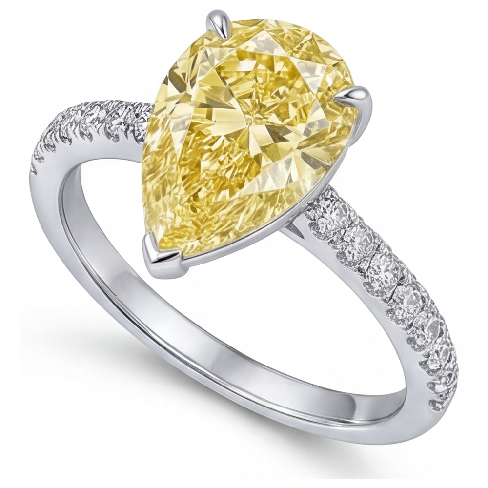 Diamant Jaune Fancy Bague Statement – vue de côté
