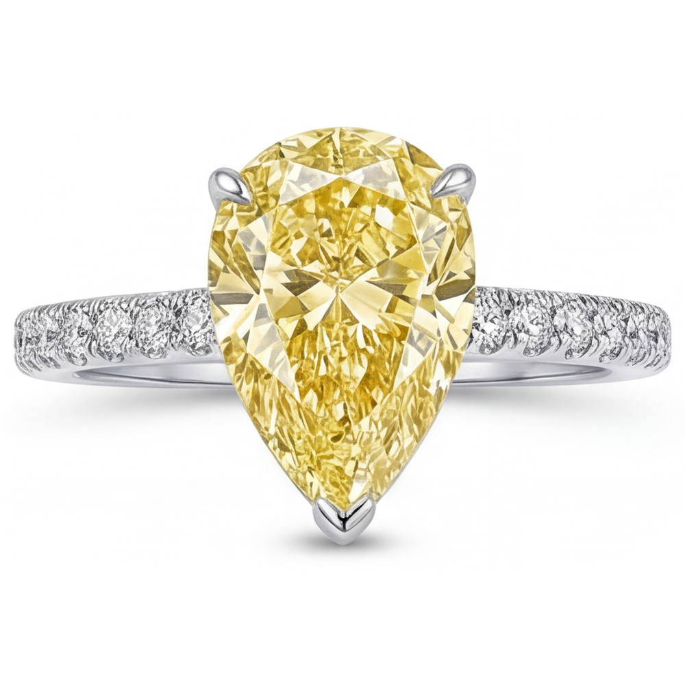 Diamant Jaune Fancy Bague Statement – vue de profil