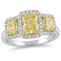 Diamant Jaune Fancy Pureté VVS Bague Statement – 2 carats en Or