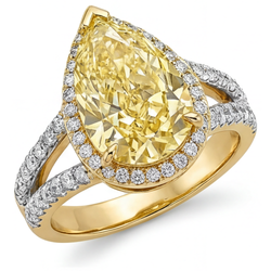 VVS Diamant Jaune Fancy Bague Statement 4,25 carats – Or