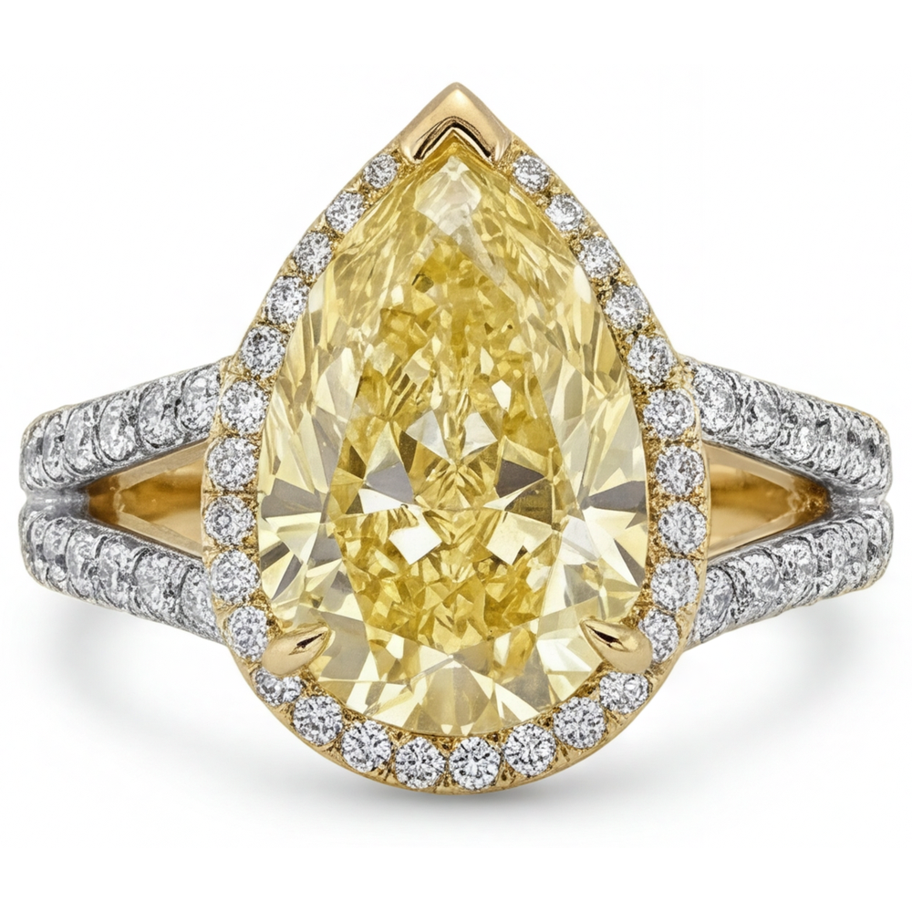Diamant Jaune Fancy Bague Statement – vue d'angle