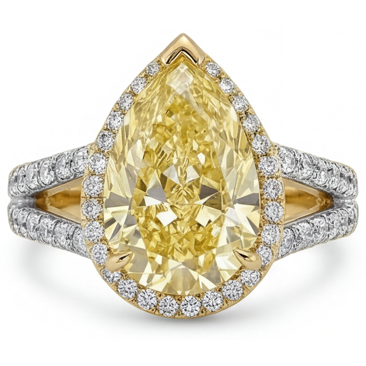 Diamant Jaune Fancy Bague Statement – vue d'angle