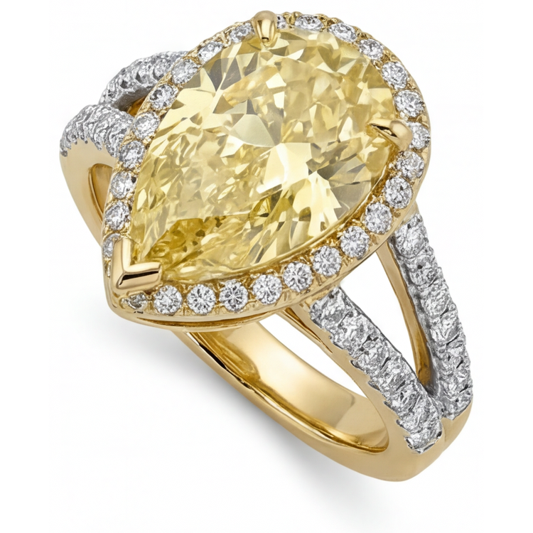 Diamant Jaune Fancy Bague Statement – vue de profil
