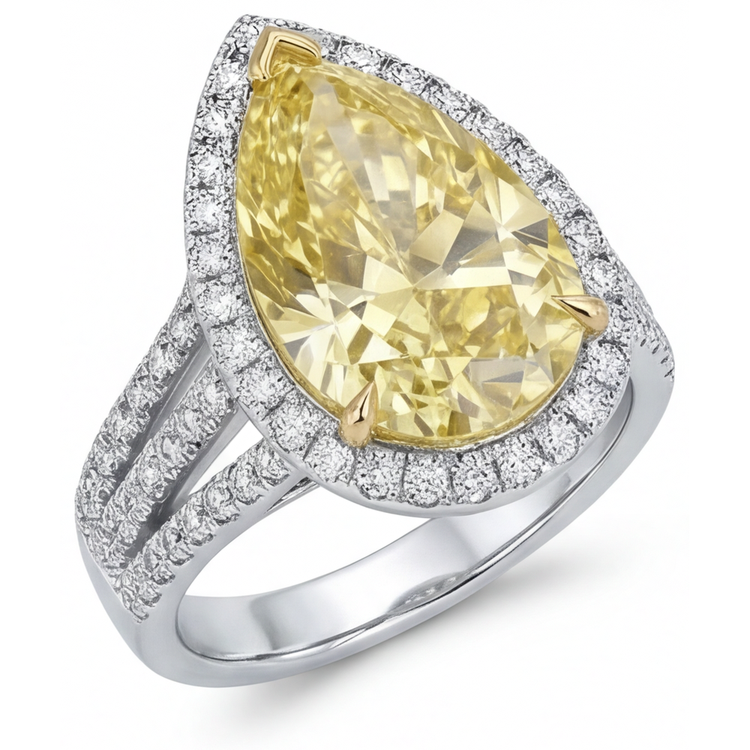 Diamant Jaune Fancy Bague Statement – vue d'angle