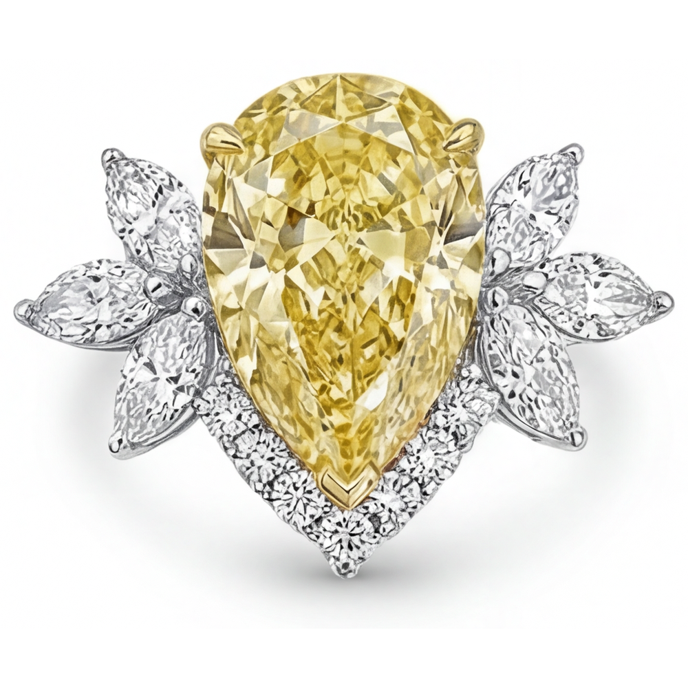 Diamant Jaune Fancy Bague Statement – vue de face