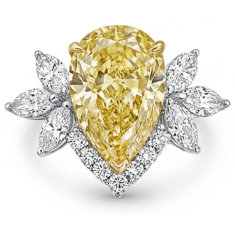 Diamant Jaune Fancy Bague Statement – vue de face