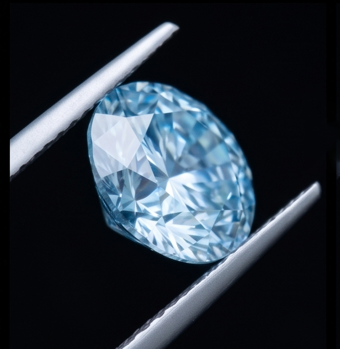 Diamant Naturel 2 Carats Rond Bleu Amélioré en Vrac - view 3