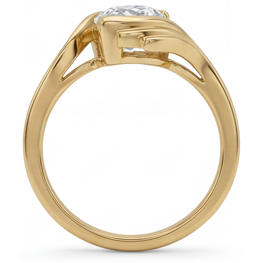 Diamant Solitaire de Fiançailles 1,50 carats Or 14K Jaune – vue de profil