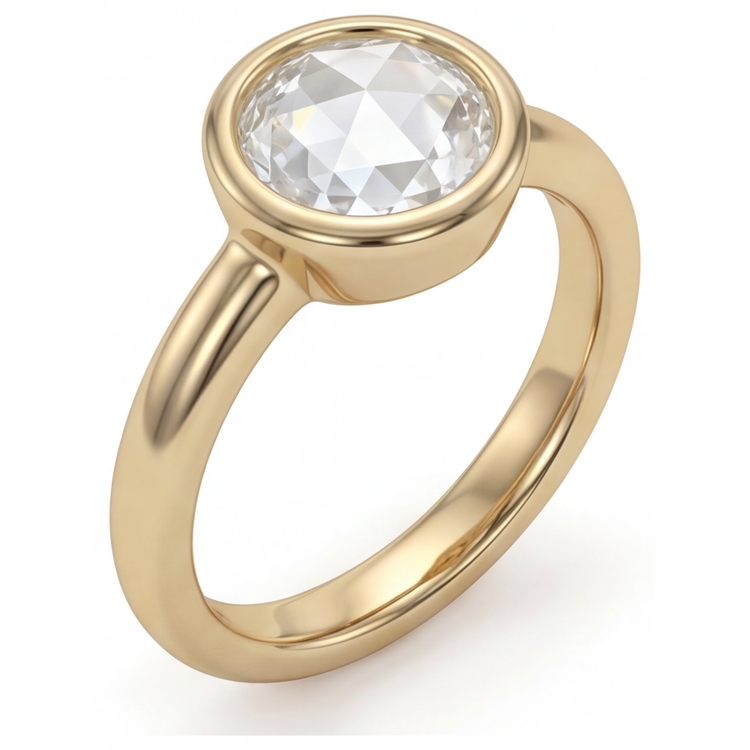 Diamant Solitaire de Fiançailles 2,75-carats Or Jaune 14 Carats – vue de face