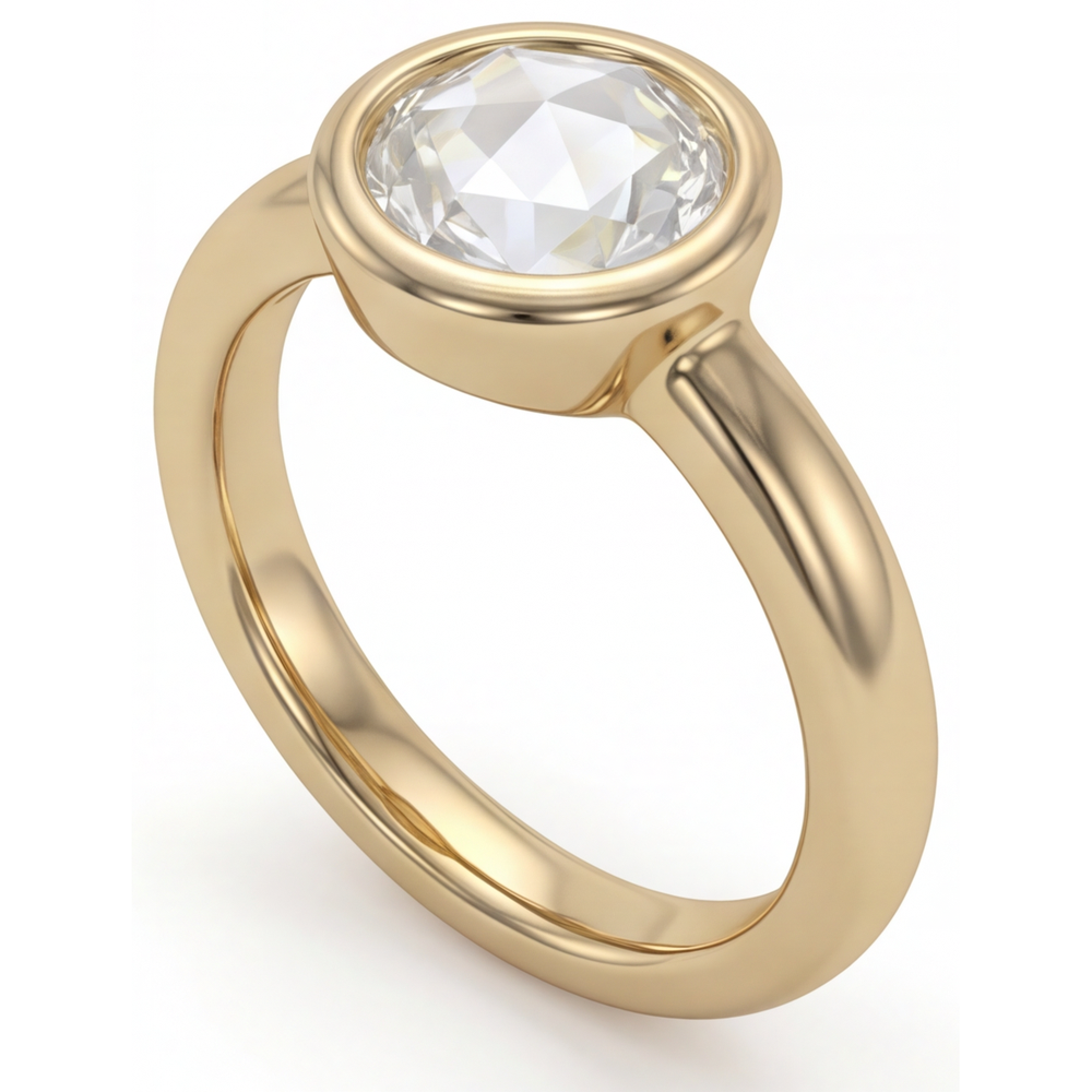 Diamant Solitaire de Fiançailles 2,75-carats Or Jaune 14 Carats – vue de côté