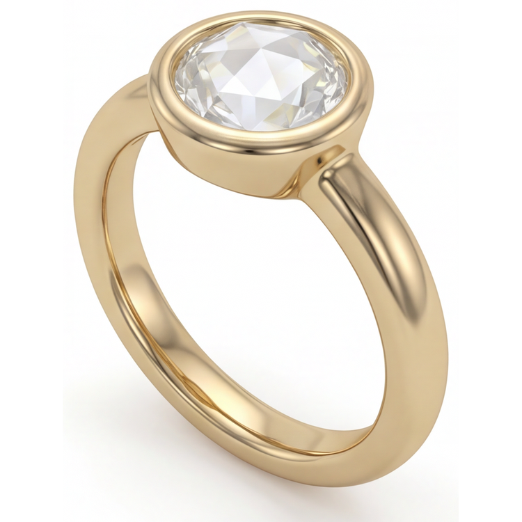 Diamant Solitaire de Fiançailles 2,75-carats Or Jaune 14 Carats – vue de côté