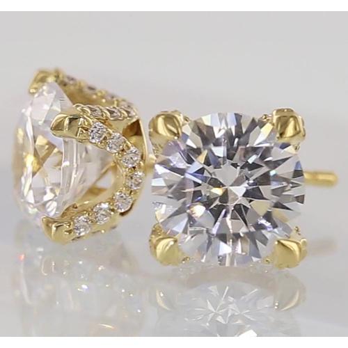 Boucles d'Oreilles Or Jaune 14 Carats avec Brillant – vue principale