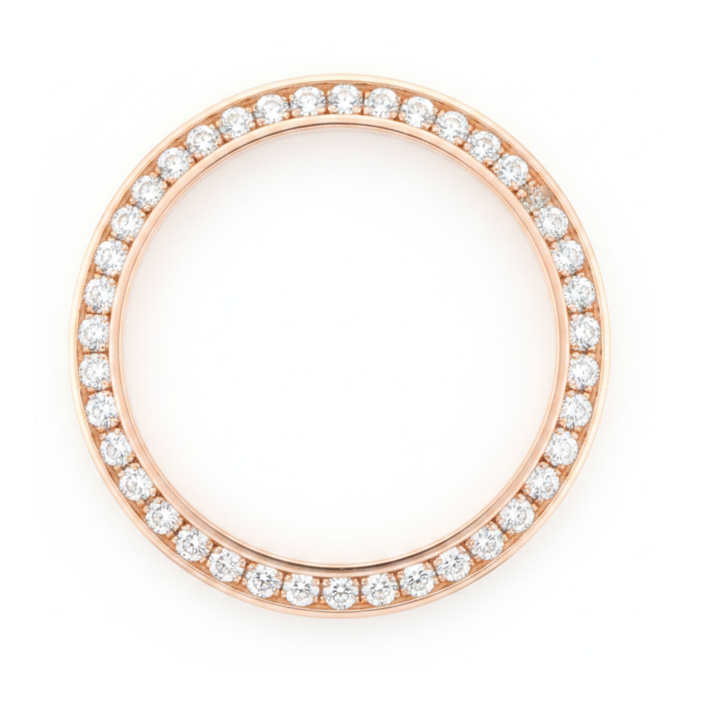Lunette de Montre en Diamants 1,5 Carat 28 mm Pour Rolex Datejust Or Rose 14K Diamants Naturels Ronds Pavés