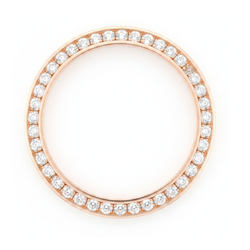 Lunette de Montre en Diamants 1,5 Carat 28 mm Pour Rolex Datejust Or Rose 14K Diamants Naturels Ronds Pavés