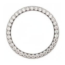 Lunette de Montre en Acier Inoxydable et Diamants Naturels Véritables 1,5 Carat Pavé Rond 28 mm pour Rolex Datejust