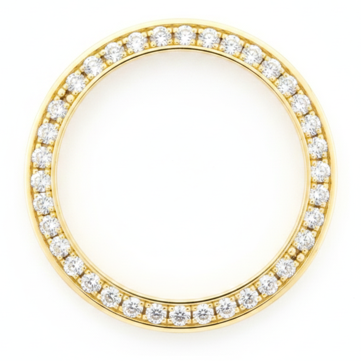 Lunette de montre en diamants 1 carat 28 mm pour Rolex Datejust en Or Jaune 14K véritable et naturel pavé rond