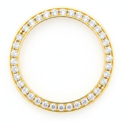 Lunette de montre en diamants 1 carat 28 mm pour Rolex Datejust en Or Jaune 14K véritable et naturel pavé rond