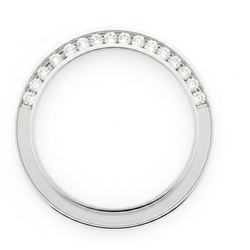 Lunette de montre en diamants 1 carat 28 mm pour Rolex Datejust en Acier Inoxydable, sertissage rail rond, diamants naturels véritables