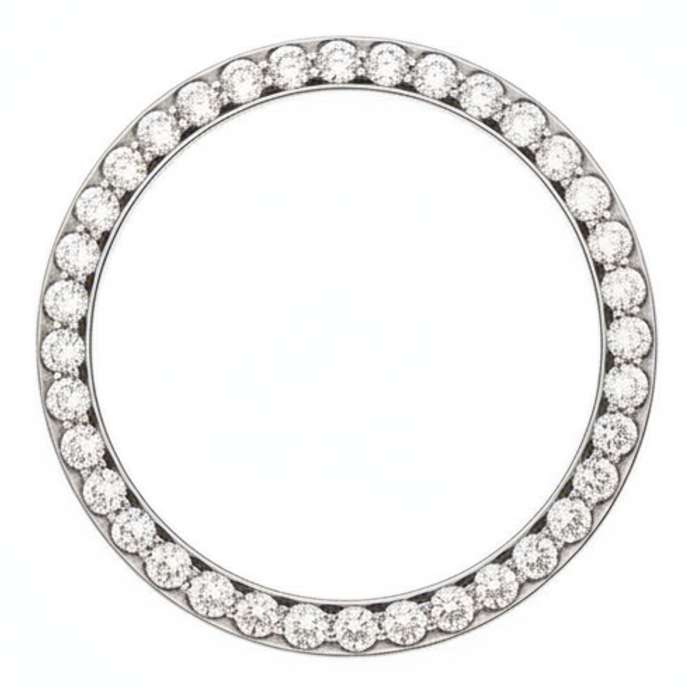 Lunette de montre en diamant 1 carat 28 mm pour Rolex Datejust en véritable acier inoxydable pavé rond