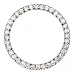 Lunette de montre en diamant 1 carat 28 mm pour Rolex Datejust en véritable acier inoxydable pavé rond