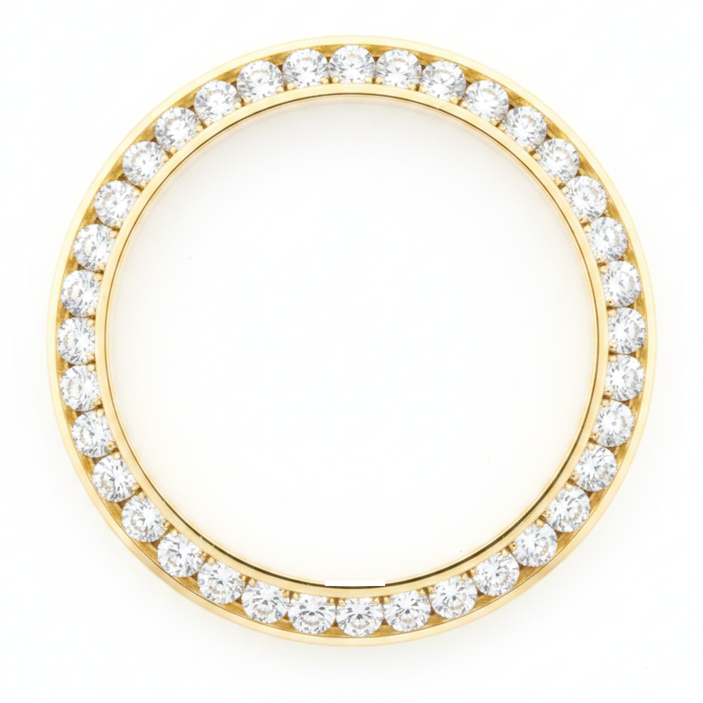 Lunette de Montre en Diamants Naturels Véritables 2,5 Carats 28 mm Pour Rolex Datejust en Or Jaune 14K Ronde