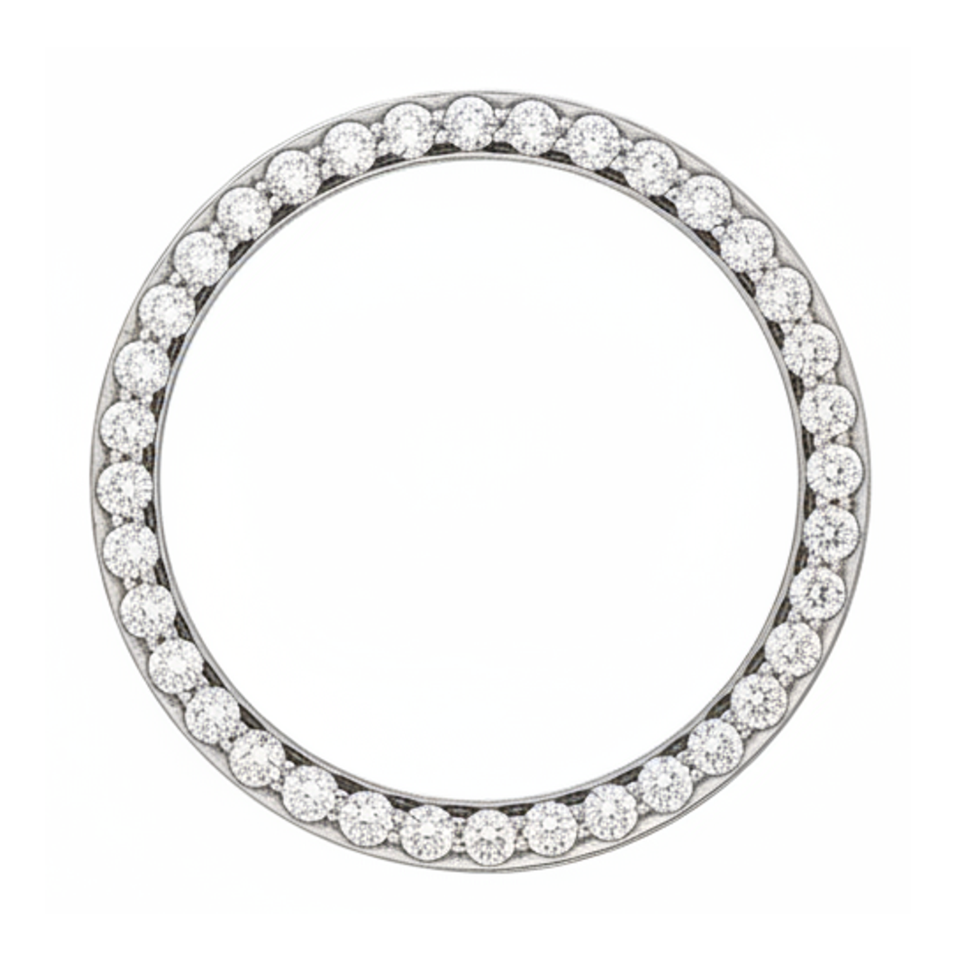 Lunette de montre en diamants naturels 2 carats 28 mm pour Rolex Datejust en or blanc 14 carats pavé rond