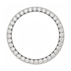 Lunette de montre en diamants naturels 2 carats 28 mm pour Rolex Datejust en or blanc 14 carats pavé rond