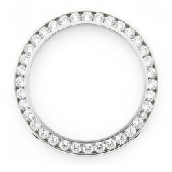 Lunette de Montre en Diamants 2 Carats 28 mm pour Rolex Datejust en Acier Inoxydable Véritable Serti Rail Rond