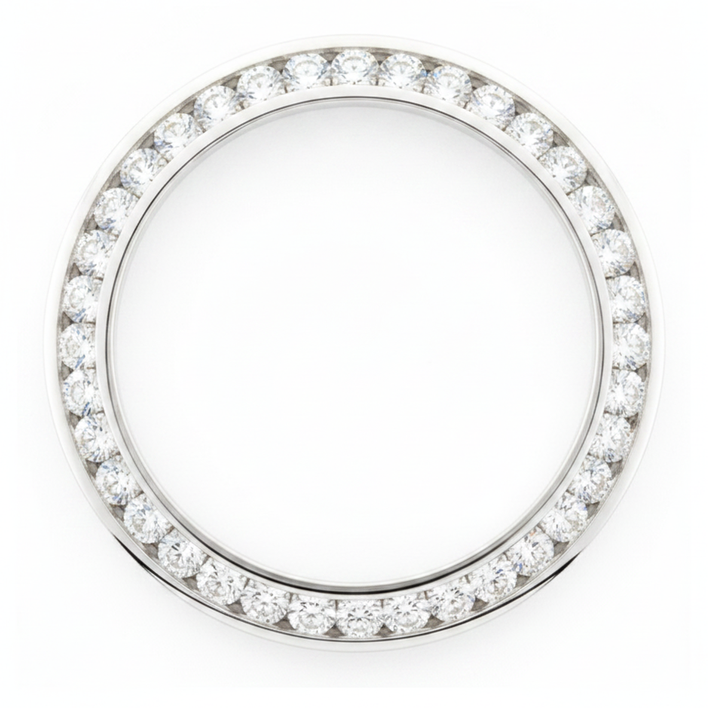 Lunette de Montre en Diamants 3 Carats 28 mm pour Rolex Datejust Acier Inoxydable Diamants Naturels Véritables Serti Rail Rond