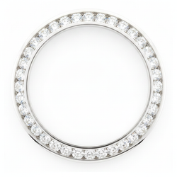 Lunette de Montre en Diamants 3 Carats 28 mm pour Rolex Datejust Acier Inoxydable Diamants Naturels Véritables Serti Rail Rond