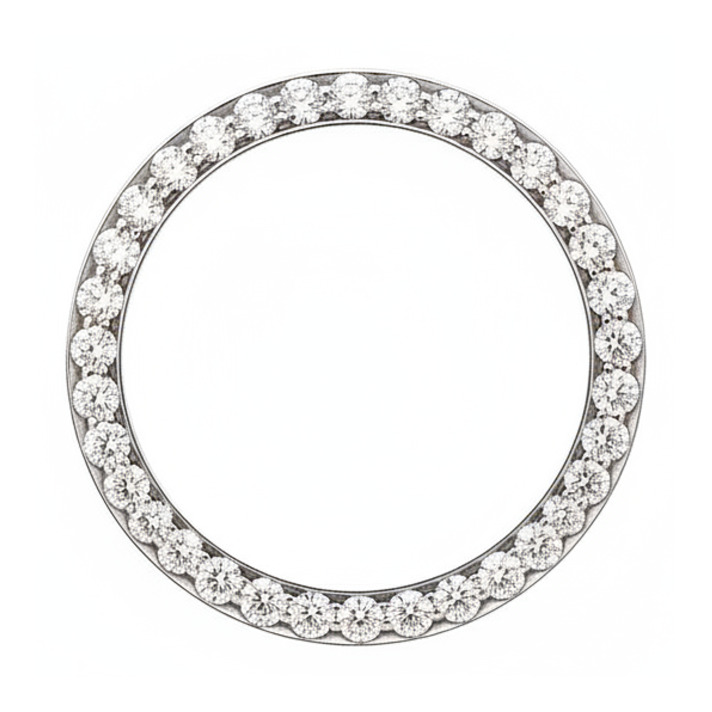 Lunette de Montre en Acier Inoxydable avec Pavé Rond de Diamants Naturels Véritables 3 Carats 28 mm Pour Rolex Datejust