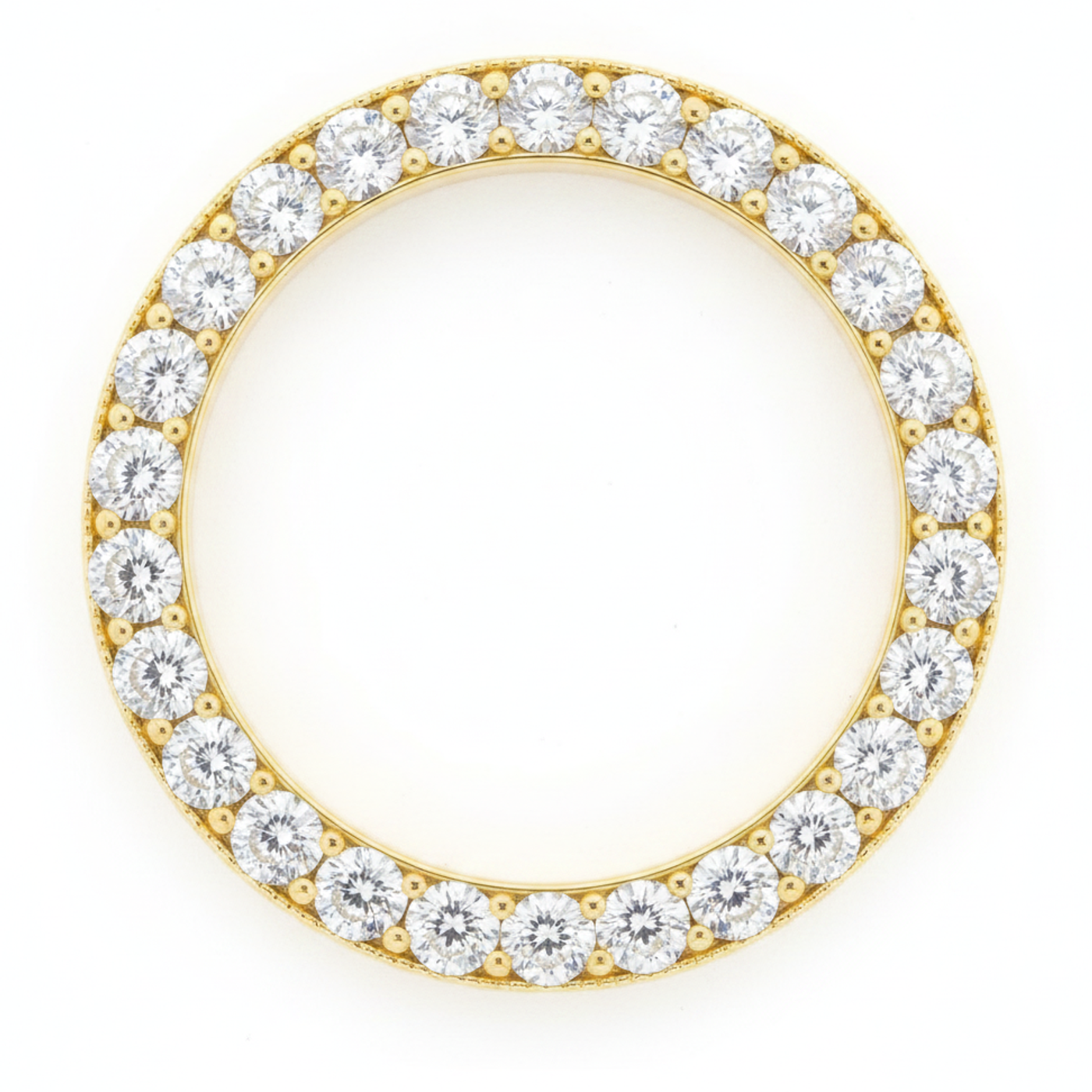 Lunette de Montre en Diamants 3 Carats 28 mm Pour Rolex Datejust en Or Jaune 14K Pavé Ronds Naturels Véritables
